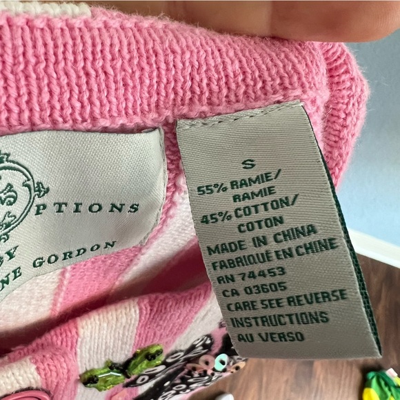 Design Options Vintage Pink and White Striped Retro Cardigan - Picture 8 of 9